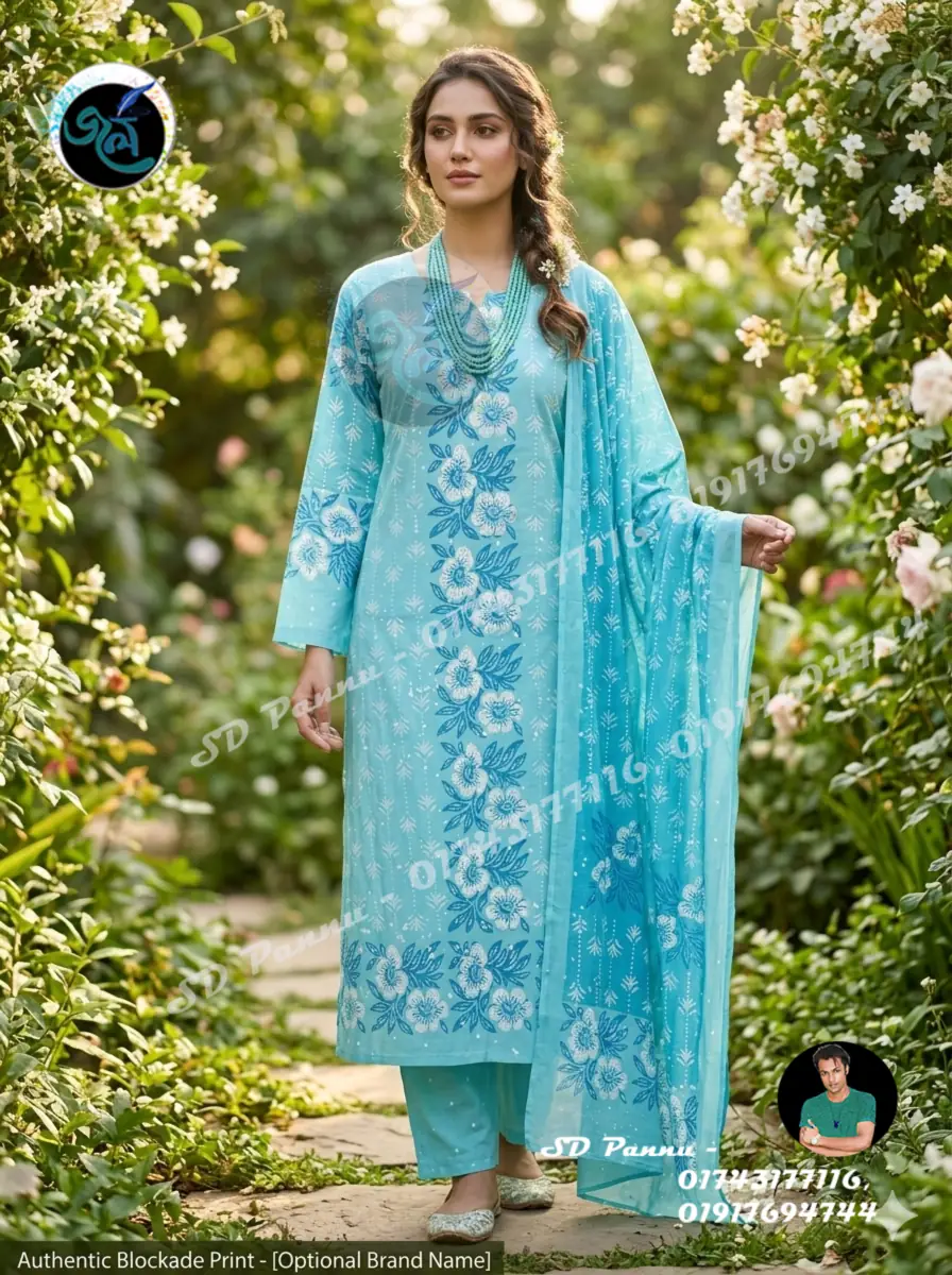 sky-blue-embroidered-three-piece-salwar-kameez Neel Akash - Embroidered Three Piece in Sky Blue - Image 1
